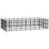 Outdoor Dog Kennel Steel 446.4 ftÂ¬â‰¤ - Black