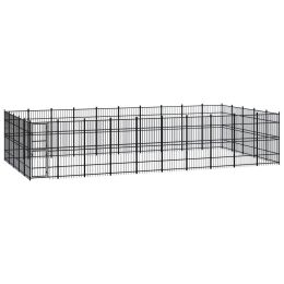 Outdoor Dog Kennel Steel 496 ftÂ¬â‰¤ - Black