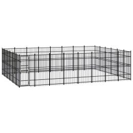 Outdoor Dog Kennel Steel 476.2 ftÂ¬â‰¤ - Black