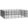 Outdoor Dog Kennel Steel 416.7 ftÂ¬â‰¤ - Black