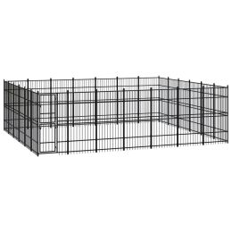 Outdoor Dog Kennel Steel 416.7 ftÂ¬â‰¤ - Black