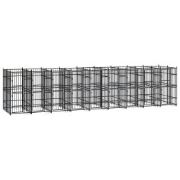 Outdoor Dog Kennel Steel 178.6 ftÂ¬â‰¤ - Black