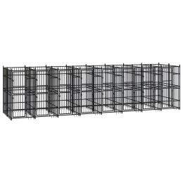 Outdoor Dog Kennel Steel 158.8 ftÂ¬â‰¤ - Black