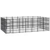 Outdoor Dog Kennel Steel 277.7 ftÂ¬â‰¤ - Black
