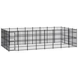 Outdoor Dog Kennel Steel 317.4 ftÂ¬â‰¤ - Black