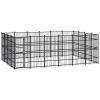 Outdoor Dog Kennel Steel 238.1 ftÂ¬â‰¤ - Black