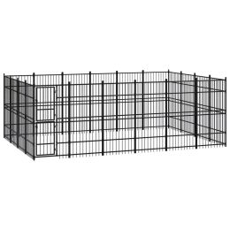 Outdoor Dog Kennel Steel 238.1 ftÂ¬â‰¤ - Black