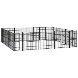 Outdoor Dog Kennel Steel 634.9 ftÂ¬â‰¤ - Black