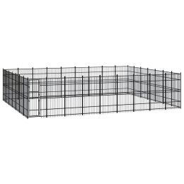 Outdoor Dog Kennel Steel 625 ftÂ¬â‰¤ - Black