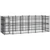 Outdoor Dog Kennel Steel 119 ftÂ¬â‰¤ - Black