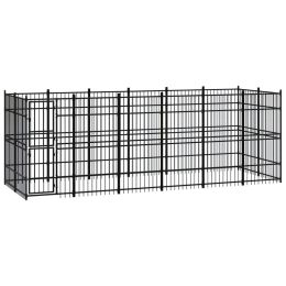 Outdoor Dog Kennel Steel 119 ftÂ¬â‰¤ - Black
