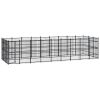 Outdoor Dog Kennel Steel 267.8 ftÂ¬â‰¤ - Black
