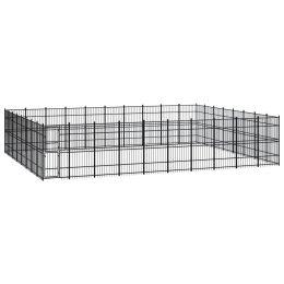 Outdoor Dog Kennel Steel 793.6 ftÂ¬â‰¤ - Black