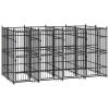 Outdoor Dog Kennel Steel 79.3 ftÂ¬â‰¤ - Black