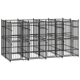 Outdoor Dog Kennel Steel 79.3 ftÂ¬â‰¤ - Black