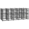 Outdoor Dog Kennel Steel 99.2 ftÂ¬â‰¤ - Black