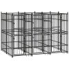 Outdoor Dog Kennel Steel 59.5 ftÂ¬â‰¤ - Black