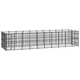 Outdoor Dog Kennel Steel 297.6 ftÂ¬â‰¤ - Black