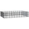 Outdoor Dog Kennel Steel 595.2 ftÂ¬â‰¤ - Black