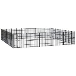 Outdoor Dog Kennel Steel 992 ftÂ¬â‰¤ - Black