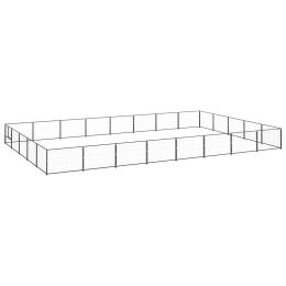 Dog Kennel Black 430.6 ftÂ¬â‰¤ Steel - Black