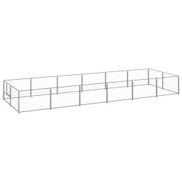 Dog Kennel Silver 129.2 ftÂ¬â‰¤ Steel - Silver