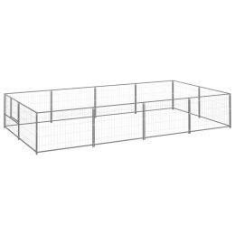 Dog Kennel Silver 86.1 ftÂ¬â‰¤ Steel - Silver