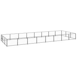 Dog Kennel Black 258.3 ftÂ¬â‰¤ Steel - Black