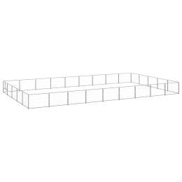Dog Kennel Silver 484.4 ftÂ¬â‰¤ Steel - Silver