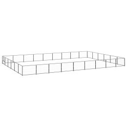 Dog Kennel Black 581.3 ftÂ¬â‰¤ Steel - Black