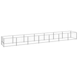 Dog Kennel Silver 75.3 ftÂ¬â‰¤ Steel - Silver