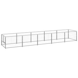 Dog Kennel Silver 53.8 ftÂ¬â‰¤ Steel - Silver