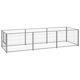 Dog Kennel Silver 32.3 ftÂ¬â‰¤ Steel - Silver