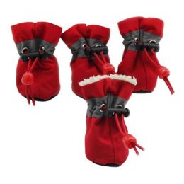 Dog Boots 4 PCS Set - Red - Large