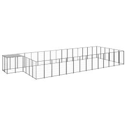 Dog Kennel Black 286.5 ftÂ¬â‰¤ Steel - Black