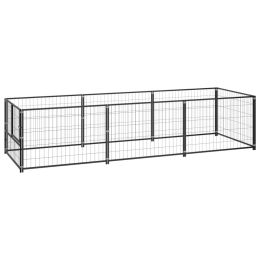 Dog Kennel Black 32.3 ftÂ¬â‰¤ Steel - Black