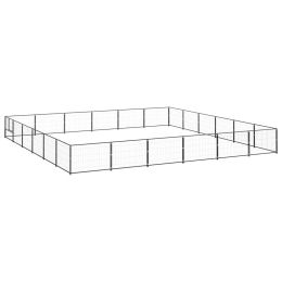 Dog Kennel Black 387.5 ftÂ¬â‰¤ Steel - Black