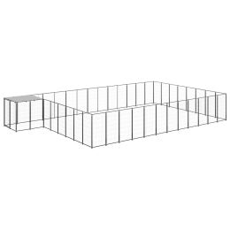 Dog Kennel Black 325.6 ftÂ¬â‰¤ Steel - Black