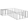 Dog Kennel Black 117.2 ftÂ¬â‰¤ Steel - Black