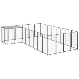 Dog Kennel Black 117.2 ftÂ¬â‰¤ Steel - Black