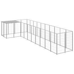 Dog Kennel Silver 78.1 ftÂ¬â‰¤ Steel - Silver