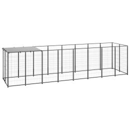 Dog Kennel Black 52.1 ftÂ¬â‰¤ Steel - Black