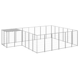 Dog Kennel Silver 130.2 ftÂ¬â‰¤ Steel - Silver