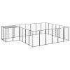 Dog Kennel Black 130.2 ftÂ¬â‰¤ Steel - Black