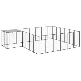 Dog Kennel Black 130.2 ftÂ¬â‰¤ Steel - Black