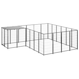 Dog Kennel Black 91.2 ftÂ¬â‰¤ Steel - Black