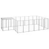 Dog Kennel Silver 91.2 ftÂ¬â‰¤ Steel - Silver