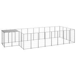 Dog Kennel Silver 117.2 ftÂ¬â‰¤ Steel - Silver