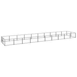 Dog Kennel Black 215.3 ftÂ¬â‰¤ Steel - Black