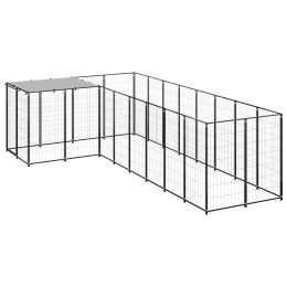 Dog Kennel Black 65.1 ftÂ¬â‰¤ Steel - Black